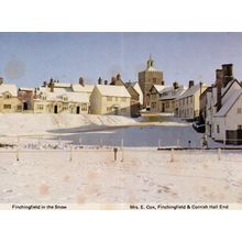 Finchingfield Essex Covered in Winter Snow Rare Postcard