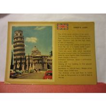 STORY OF LEANING TOWER OF PISA . used postcard 1965 postmark #