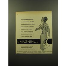 1959 I. Magnin Fashion Ad - This costume makes a point of fashion news