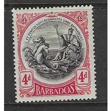 BARBADOS 1918-20 WATERMARK MULTI-CROWN CA COLOUR CHANGE 4d MINT SG199