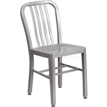 Mid-Century Silver 'Navy' Style Dining Chair Cafe Patio Restaurant In-Outdoor