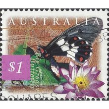 AUSTRALIA, FLOWER, Blue Waterlily and Big Greasy, violet 1997, $1, #2