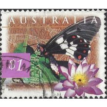 AUSTRALIA, FLOWER, Blue Waterlily and Big Greasy, violet 1997, $1, #3