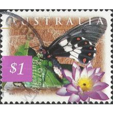 AUSTRALIA, FLOWER, Blue Waterlily and Big Greasy, violet 1997, $1, #4