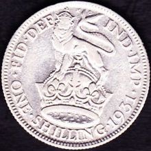 1931 Great Britain 1 Shilling Silver Coin