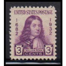 724 3c William Penn Fine MNH O3450