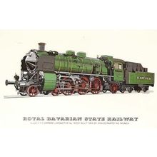 Royal Bavarian State Railway Munich 521 Train Postcard