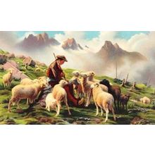 Rosa Bonheur A Pyrenese Shepherd Flock Of Sheep Art Painting Postcard