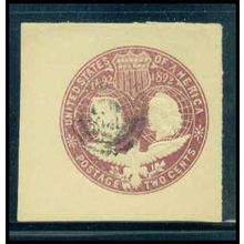 Used U349 2c Columbus and Liberty Fine Cut Square TIII WA2909