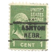 PRECANCEL -T&T ASHTON, NEB 729 ON 1c PREXY