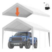 Carport Replacement Canopy Cover 10 x 20 ft, Garage Top Tent Shelter Tarp He...