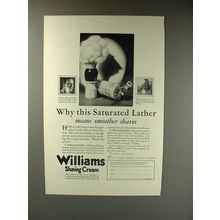 1927 Williams Shaving Cream Ad - Smoother Shaves!