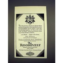 1928 The Roosevelt Hotel Ad, New York - Hospitality