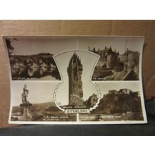 multiview, STIRLING, SCOTLAND used vintage postcard RP 1951 pm