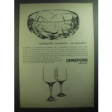 1970 Orrefors Advertisement - Crystal Bowl and Goblets by Sven Palmquist