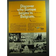 1970 Sabena Airlines Ad - Discover why Europe begins in Belgium
