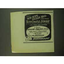 1949 Sorrowful Jones Movie Ad - Paramount presents Bob Hope Lucille Ball