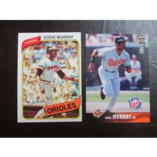 Two (2) Eddie Murray Baseball Cards - See Pictures and Description Below