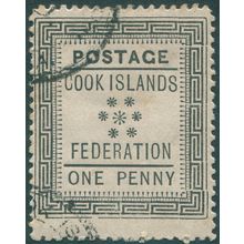 Cook Islands 1892 1d black SG1 used