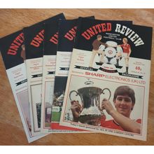 X 5 Manchester United Vintage Football Programmes. No's 13/14/18/23/32