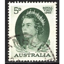 AUSTRALIA 1963: QUEEN ELIZABETH II ROYAL VISIT - 5d USED (G1)