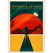 SPACEX POSTERS Retro Mars Prints, Olympus Mons, Valles, Phobos (3) Poster Canvas