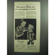 1943 Clapp's Baby Food Ad - New Importance in Wartime