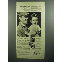 1943 Clapp's Baby Food Ad - Looking Out for Uncle Sam
