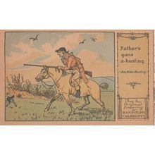 Fathers Gone A Hunting Painting Fox Hunt Rifle Postcard