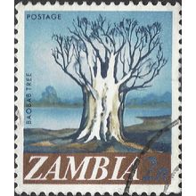 ZAMBIA, Baobab Tree, blue 1968, 2n