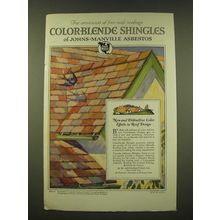 1918 Johns-Manville Asbestos Color-Blende Shingles Ad - aristocrat