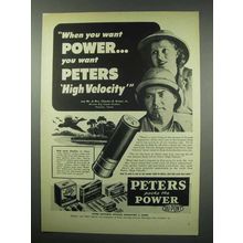 1952 Peters High Velocity Ammunition Ad - Want Power