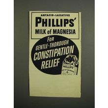 1952 Phillips' Milk of Magnesia Ad - Antacid-Laxative