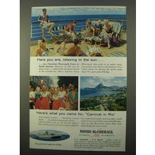 1956 Moore-McCormack Lines Ad - Relaxing in the Sun