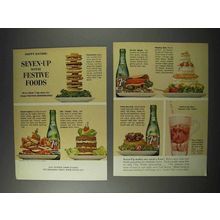 1963 7-Up Seven-Up Soda Ad - With Festive Foods!