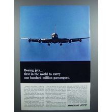 1965 Boeing Jet Plane Ad - First To Carry 100 Million