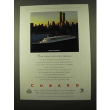 1992 Cunard Queen Elizabeth 2 Cruise Ad - Jet Set