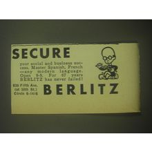 1945 Berlitz School of Languages Ad - Secure your social and business success