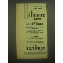 1945 The Biltmore Hotel Ad - Biltmore Roof featuring Henry King