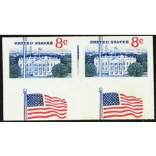 1338Gh, Mint NH 8¢ - Large Miscut & Imperforate Error Pair * Stuart Katz