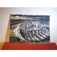 STONEHENGE, Wiltshire, 1400 BC. by Alan Sorrell unused postcard Min. of Works =