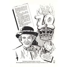 Queen Elizabeth 70th Birthday Supper Comic Rare Cartoon Old Postcard