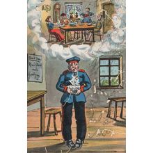 German 1913 Soldier Bowl Of Soup Comic Military Old Postcard