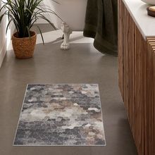 2 x 3 Beige Cobblestone Pattern Scatter Rug