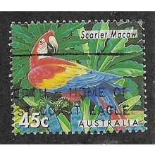 AUS 1994 45c 'AUSTRALIAN ZOO'S -SCARLET MACAW ' FINE USED (EBID68-103)