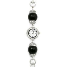 Bracelet Watch - Pearl Like Links Band - WT-L80626BK