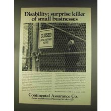 1976 Continental Assurance Ad - Disability