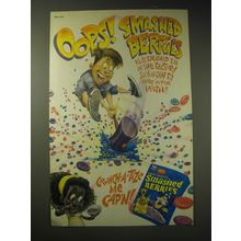 2001 Quaker Cap'N Crunch's Oops! Smashed Berries Cereal Advertisement