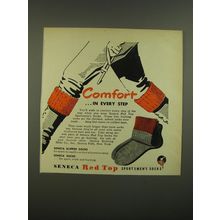 1951 Seneca Red Top Sportsmen's Socks Ad - Comfort ..in every step