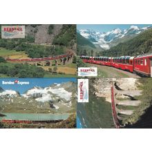 Bernina Express Switzerland Railway Train 4x Postcard s